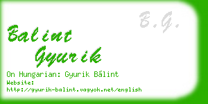 balint gyurik business card