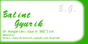 balint gyurik business card